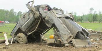 Tornado Damaged Truck