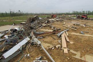 Destruction caused by tornado